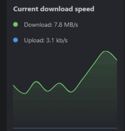 download speed widget in dark mode